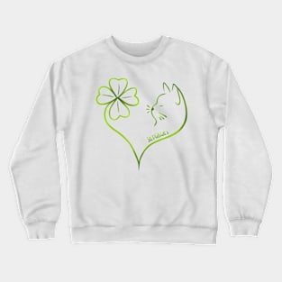 St Patrick's clover cat Crewneck Sweatshirt